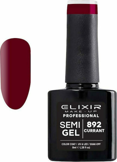 Elixir Semi Gel Semi-Permanent Nail Polish 892 Currant 8ml 842-892