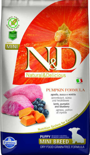 Farmina N&D Pumpkin Puppy Mini 7kg Ξηρά Τροφή χωρίς Σιτηρά & Γλουτένη για Κουτάβια Μικρόσωμων Φυλών με Αρνί
