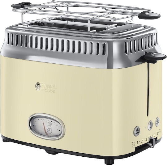 Russell Hobbs Retro Toaster 2 Slots 1200W Beige