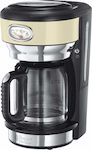 Russell Hobbs Retro Cream -56 Filter Coffee Machine 1000W Beige