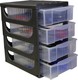 Plastic Mini Desktop Drawer 17x25x27cm Anthracite with Transparent Drawers BAMA Italy