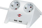 Brennenstuhl 2-Outlet Power Strip with USB 1.8m White