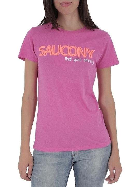 Saucony Графична Розова Т-Shirt
