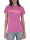 Graphic Damen Sportlich T-Shirt Rosa