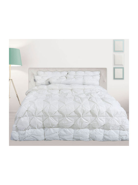 Das Home Duvet Queen with Microfiber Filling 220x240cm Trendy 3D Top Side 1035 White 800 GSMGsm 11.5 togs Togs