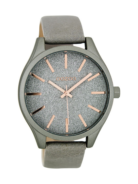 Oozoo Timepieces Uhr mit Gray Lederarmband