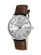 Men's Watch 42mm Battery with Brown Leather Strap