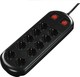 HAMA 10-way Power Strip 2 Switches Power Strip with Surge Protection 10 Positions with Switch and Cable 2m