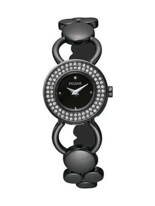 Pulsar PEGD89 Γυναικείο Ρολόι 22mm Μπαταρίας με Μαύρο Μεταλλικό Μπρασελέ