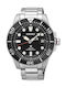 Seiko Ανδρικό Ρολόι 44mm Solar με Ασημί Μεταλλικό Μπρασελέ