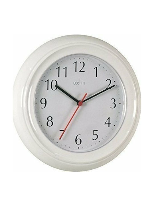 Acctim Wycombe Wall Clock White Plastic (22cm)