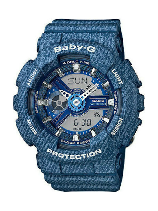 Casio Baby-G Watch with Blue Rubber Strap