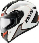 Zeus ZS-811 AL6 White/Black/Red Κράνος Μηχανής ...