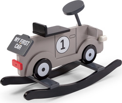 Childhome My First Car wooden Rocking Toy Car for 24++ months with Max Load Capacity 25kg Gray