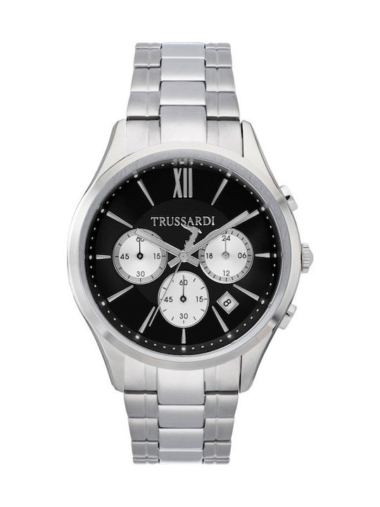 Trussardi T-first Watch Chronograph Battery with Silver Metal Bracelet