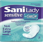 Sani Sensitive Lady Extra Large No6 Γυναικείες Σερβιέτες Ακράτειας Αυξημένης Ροής 6 Σταγόνες 10τμχ