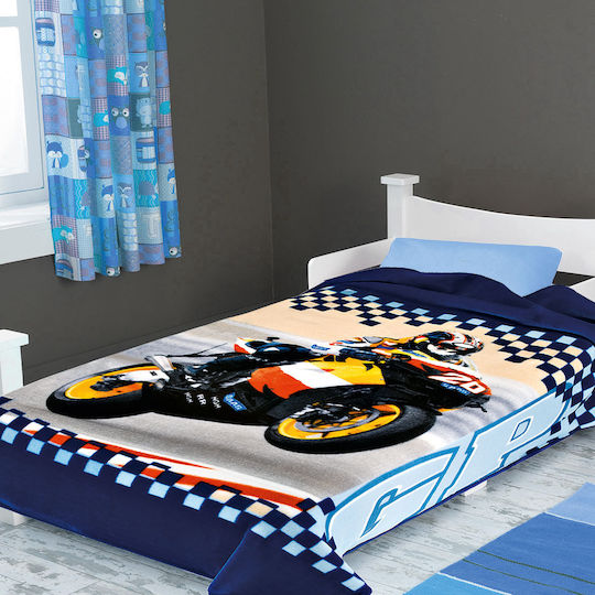 Belpla Decke Kinderdecken Samt Ster 222 Blau 160x220cm