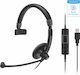 Sennheiser SC-45-USB-MS Auf dem Ohr Multimedia-Headsets mit Mikrofon und Verbindung USB-A / 3,5 mm Klinke