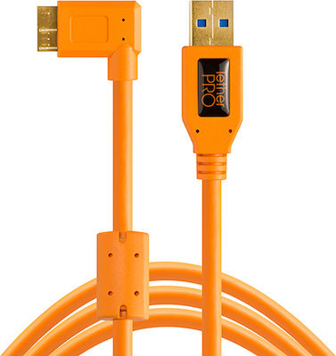 Tether Tools Winkel (90°) USB 3.0 auf Micro-USB-Kabel Orange 4.6m (TET-CU61RT15-ORG) 1Stück