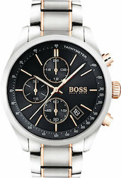Hugo Boss Grand Prix Battery Chronograph Watch with Metal Bracelet Silver