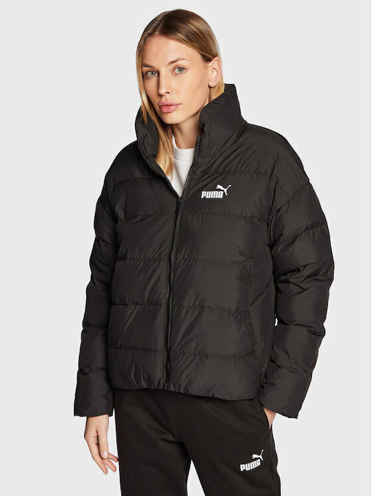 Puma ESS Padded Jacket Women's Short Puffer Jacket for Winter with Hood Black