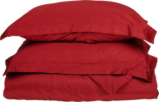 Anna Riska Παπλωματοθήκη Βαμβακοσατέν Μονή 160x240 Luxury Red