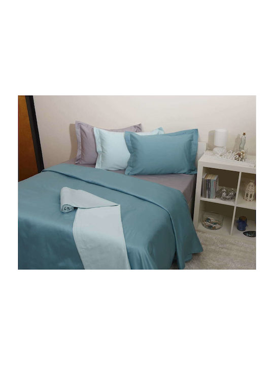 Anna Riska Luxury Single Cotton Satin Duvet Cover 160x240 Lake Blue