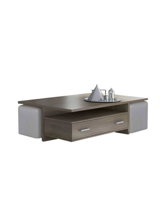 Rectangular Coffee Table Νο 3 Mocha L120xW75xH40cm