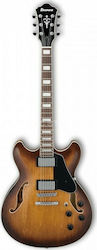 Ibanez Electric Guitar AS73-TBC with HH Pickups Layout, Walnut Fretboard in Tobacco Brown