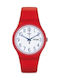 Swatch Red Me Up Watch with Red Rubber Strap