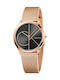 Calvin Klein Minimal Watch with Metal Bracelet Pink Gold