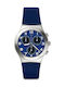 Swatch Sweet Sailor Uhr Chronograph Batterie mit Blau Kautschukarmband