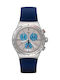 Swatch Blau Me On Watch Chronograph Battery with Blue Rubber Strap