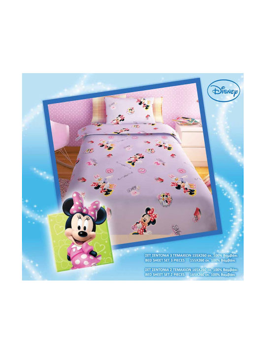 Disney Комплект чаршафи Единично Памучни Minnie...