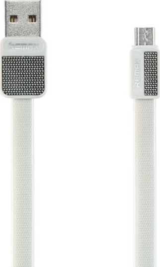 Remax Platinum RC-044m Flat USB 2.0 spre micro USB Cablu Alb 1m 1buc