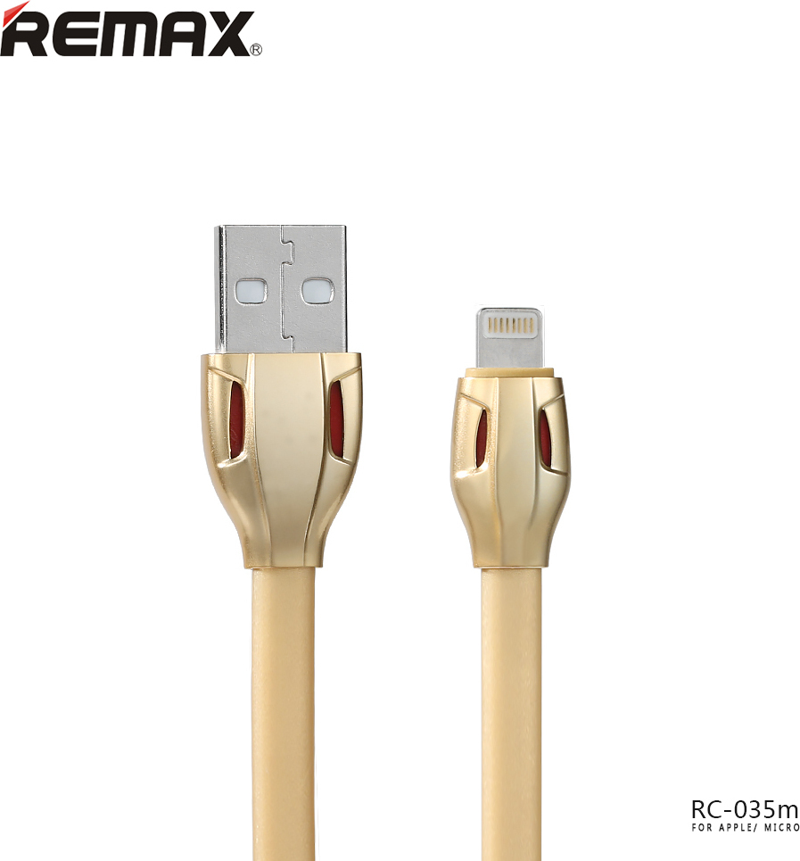 Remax Flat USB to Lightning Cable Χρυσό 1m (Laser) Skroutz.gr