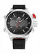 Weide Men's Watch 50mm Battery with Black Leather Strap