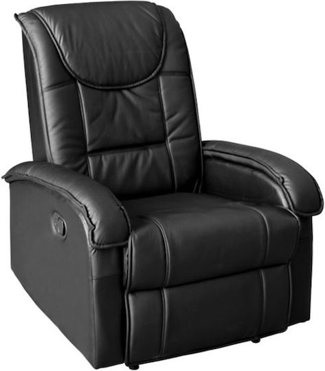 Rocca Scaun De Relaxare Relaxează-Te Masaj Cu Puf Din Piele Ecologică Neagră 80x96x97cm