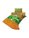 Viopros Kids Quilts Set Single with Pillowcase Gummy Bear Star Orange 160x240cm