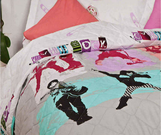 Palamaiki Set Kids Semi Double Quilt with Pillowcase Camp Rock Disney Multicolour 170x250cm