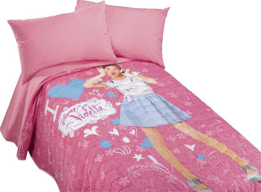 Palamaiki Kinder Steppdecke Einzeln Disney Violetta Rosa 160x240cm