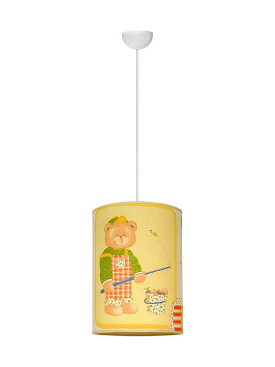 Starlight Kids Plastic Single Ceiling Light E27 Yellow 22x30cm