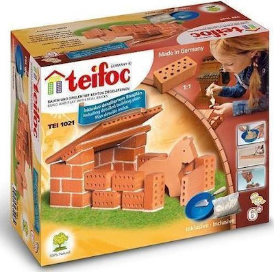 Teifoc Construction & Building Toy Χτίζοντας Μίνι Στάβλο για Άλογα Kid 6++ years