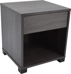 Bedside Table of Solid Wood Γκρι 40x36x44cm