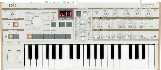 Korg Synthesizer microKORG S Synthesizer Vocoder mit 37 Dynamisch Tasten Weiß