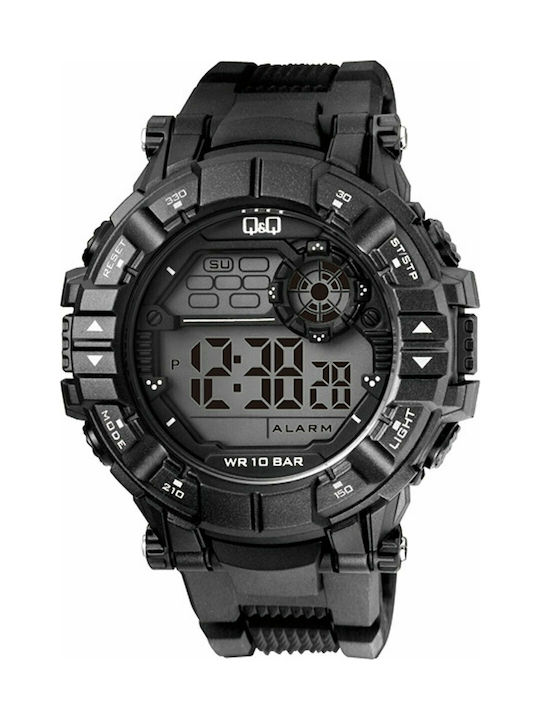 Q&Q Digital Battery Watch with Rubber Strap Black
