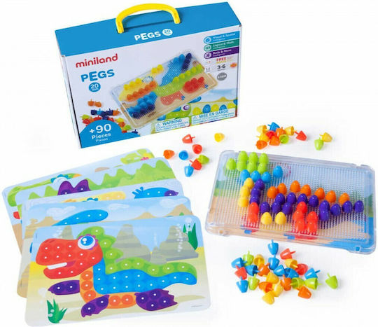 Miniland Plastic Construction Toy Pegs 90τμχ for Children 3+ years+ Years