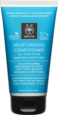 Apivita Moisturizing Conditioner Ενυδάτωσης για Όλους τους Τύπους Μαλλιών Υαλουρονικό Οξύ & Αλόη 150ml