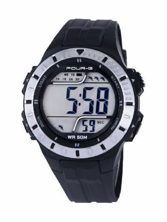Jaga Four G Digital Men's Watch 51.5mm Chronograph Battery with Black Rubber Strap