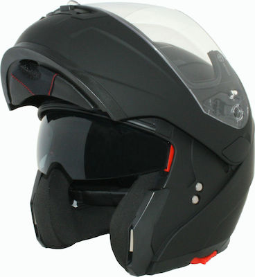 Corsa CF155 Flip-Up Helmet with Sun Visor ECE 22.05 1600gr Black Matt